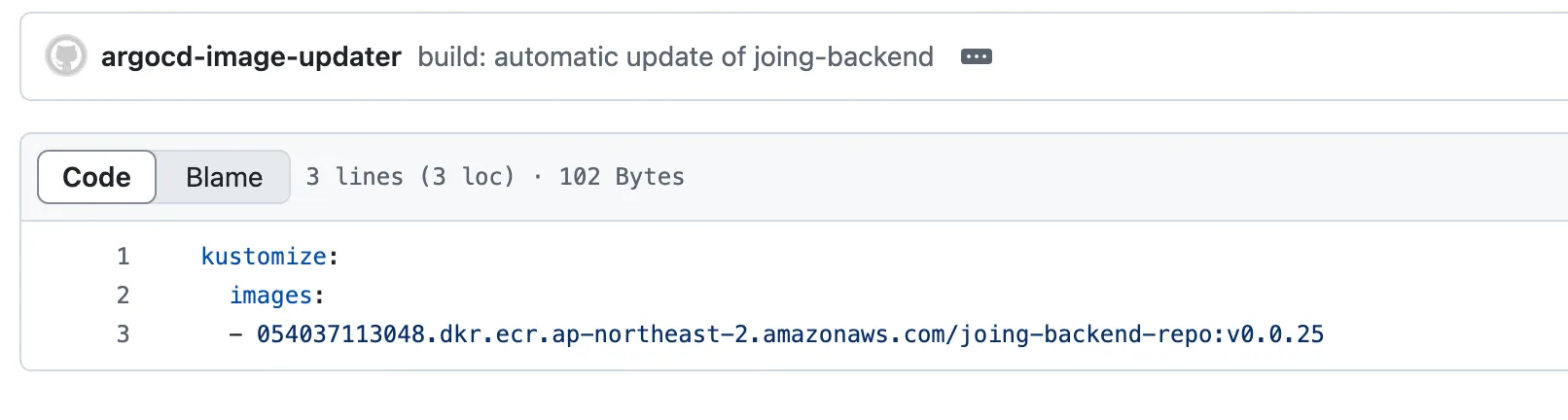 GitHub manifest update created by Image Updater