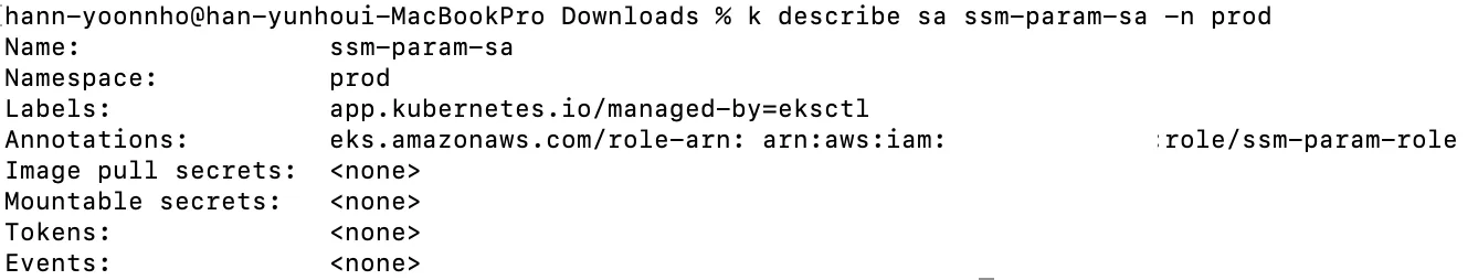 IRSA ServiceAccount annotation detail